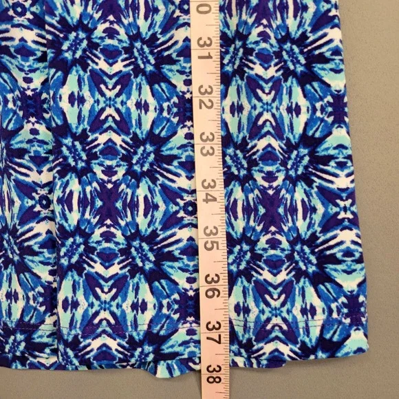 Coldwater Creek Dress Womens 6 Blue Purple Floral Sleeveless V Neck Ruched Wrap - Picture 9 of 16